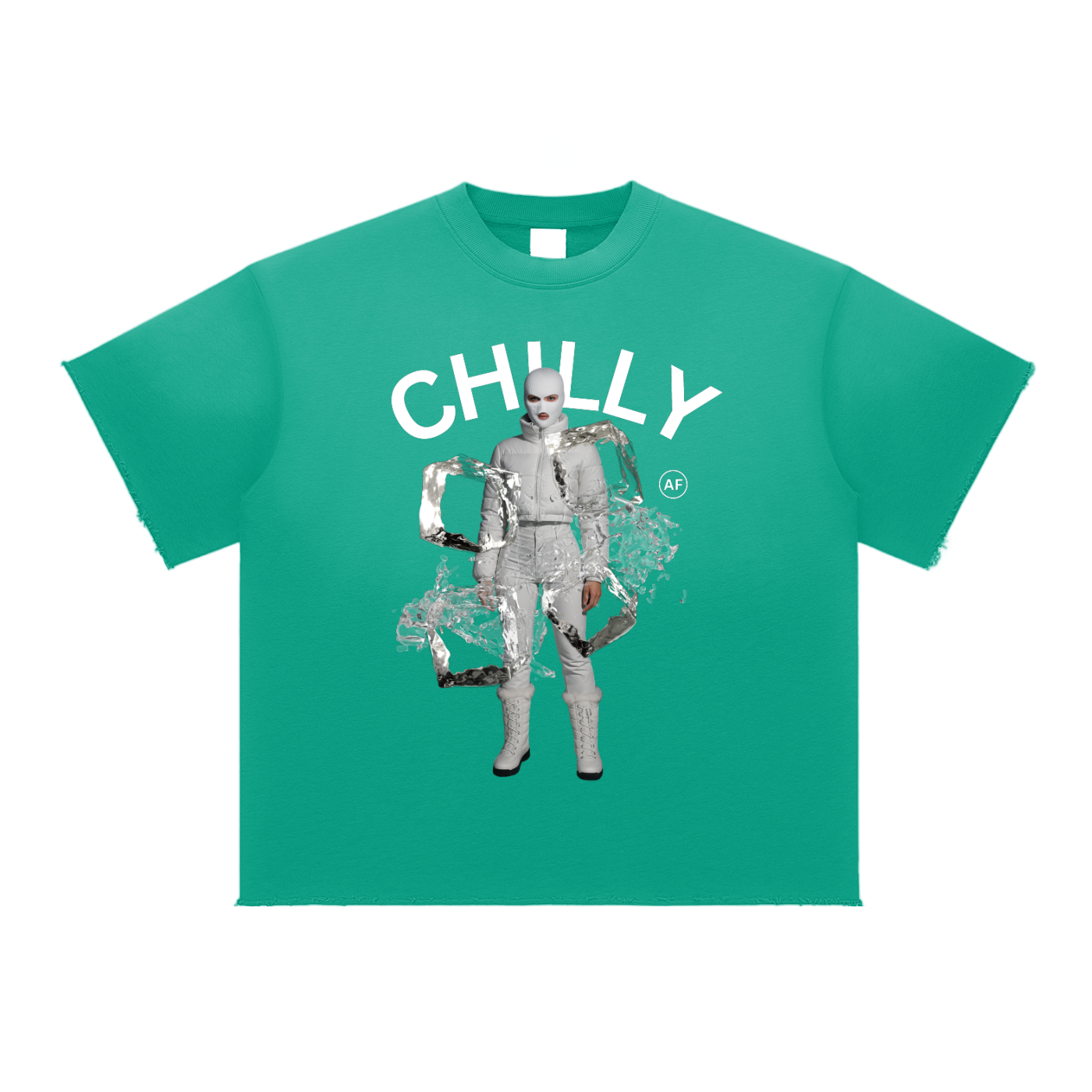 CHILLY AF Sun Fade Raw Edge T-Shirt image 2