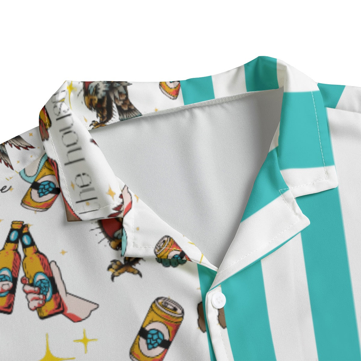 All-Over Print Men's Hawaiian Shirt With Button Closure image 2
