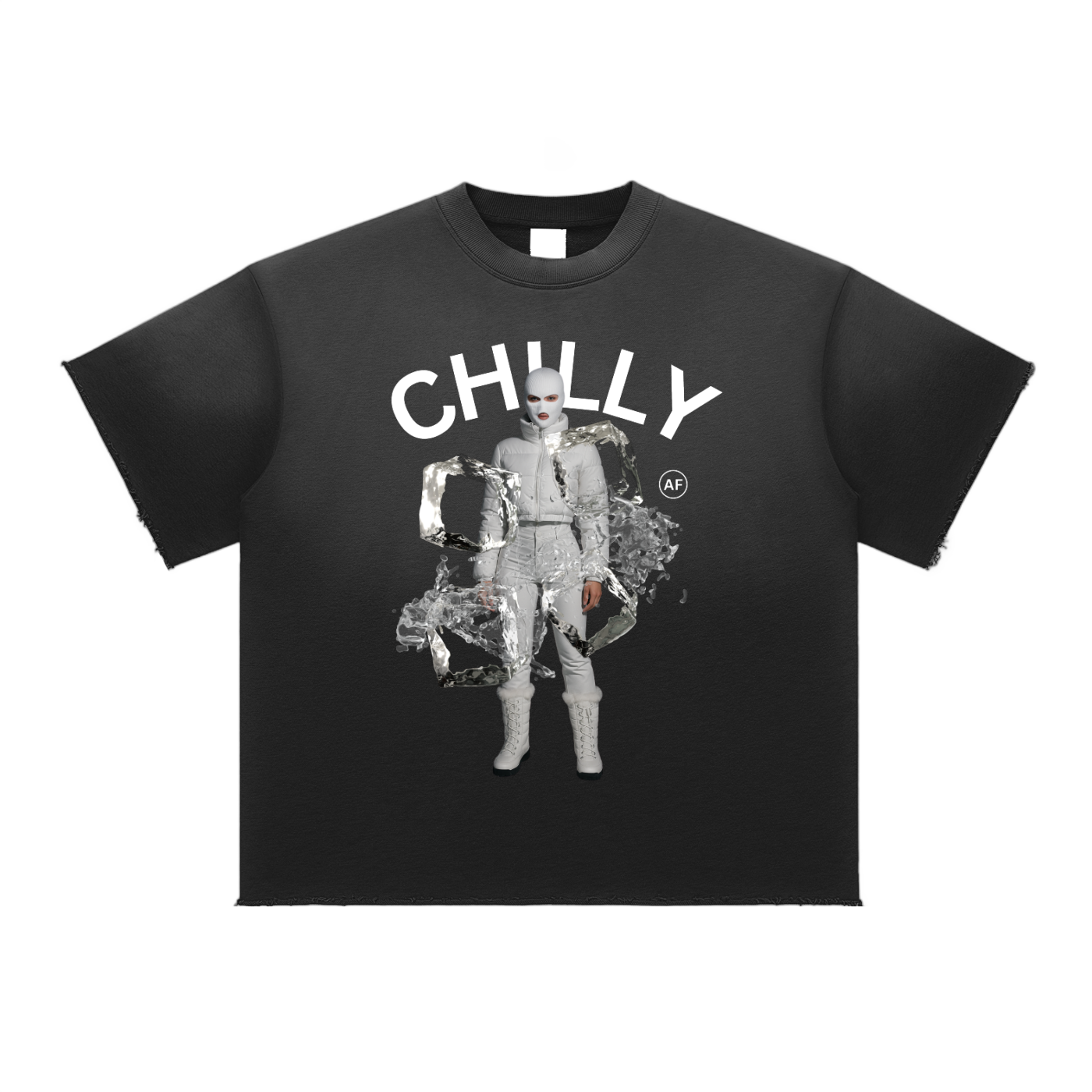 CHILLY AF Sun Fade Raw Edge T-Shirt image 0
