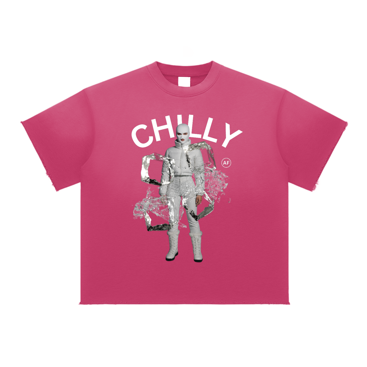 CHILLY AF Sun Fade Raw Edge T-Shirt image 4