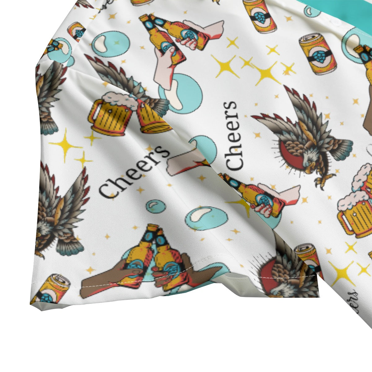 All-Over Print Men's Hawaiian Shirt With Button Closure image 3
