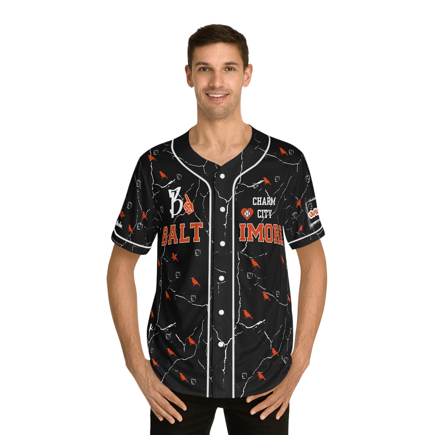 Men's Baltimore Baseball Jersey - Urban Style Sportswear BLKBNK image 2