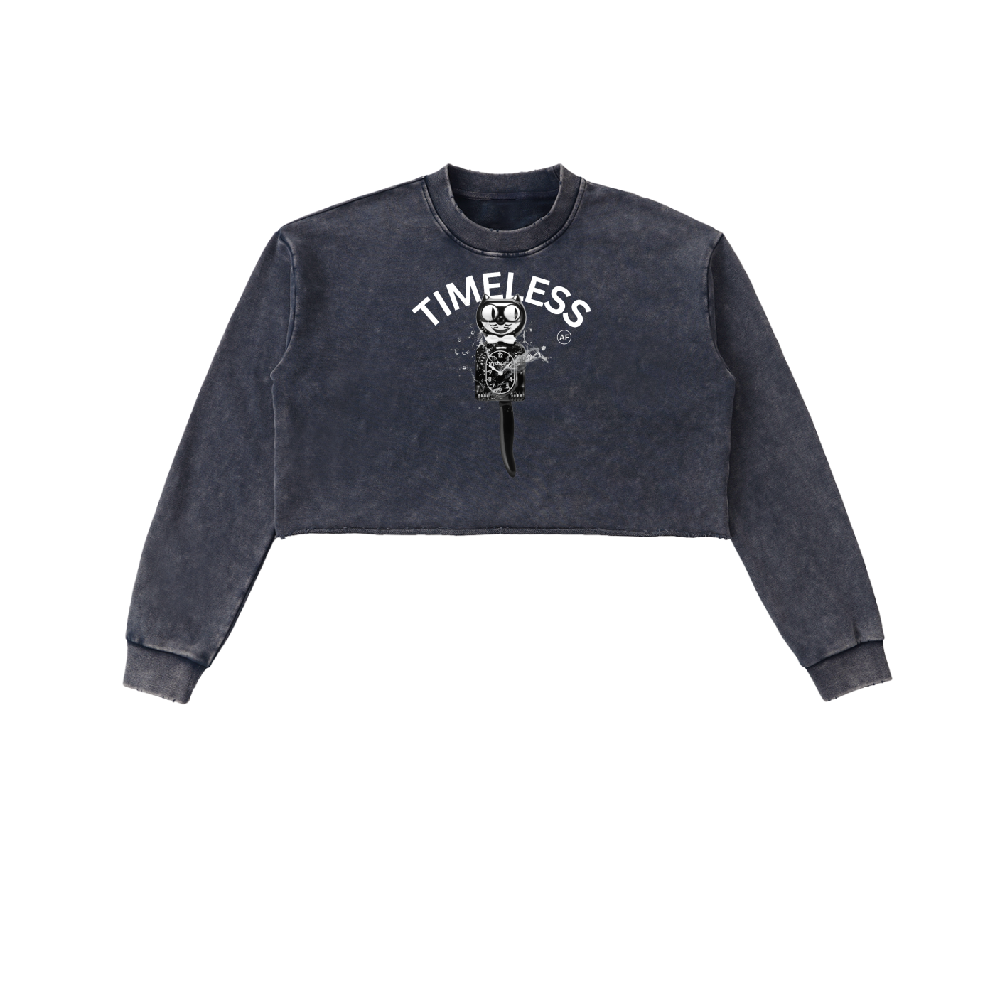 TIMELESS AF Snow Washed Raw Edge Cropped Sweatshirt image 6