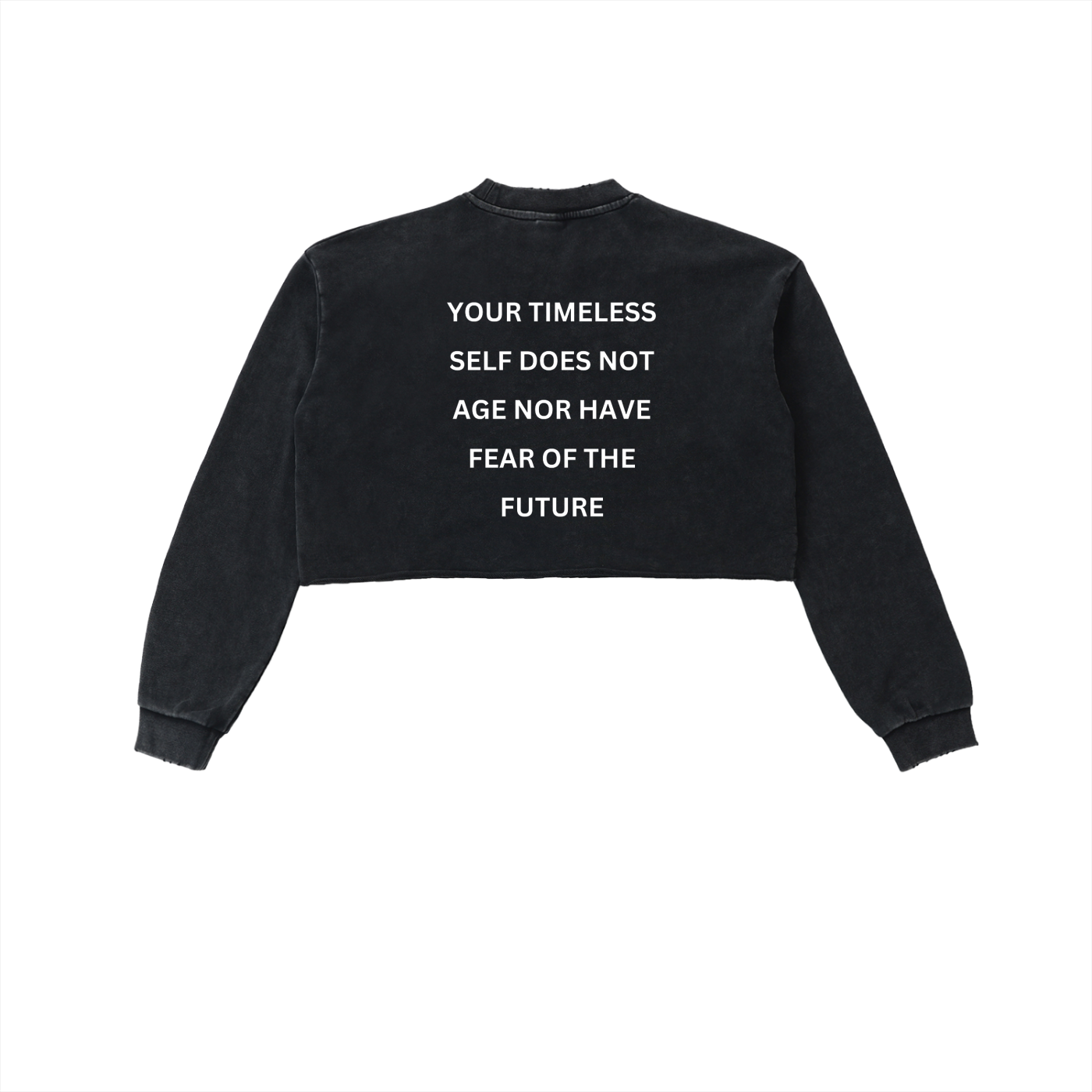 TIMELESS AF Snow Washed Raw Edge Cropped Sweatshirt image 1