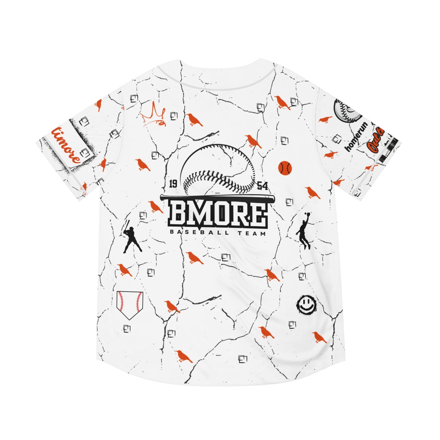 Men's Baltimore Baseball Jersey - Vintage Cracked Design for Fans WHTBNK image 1