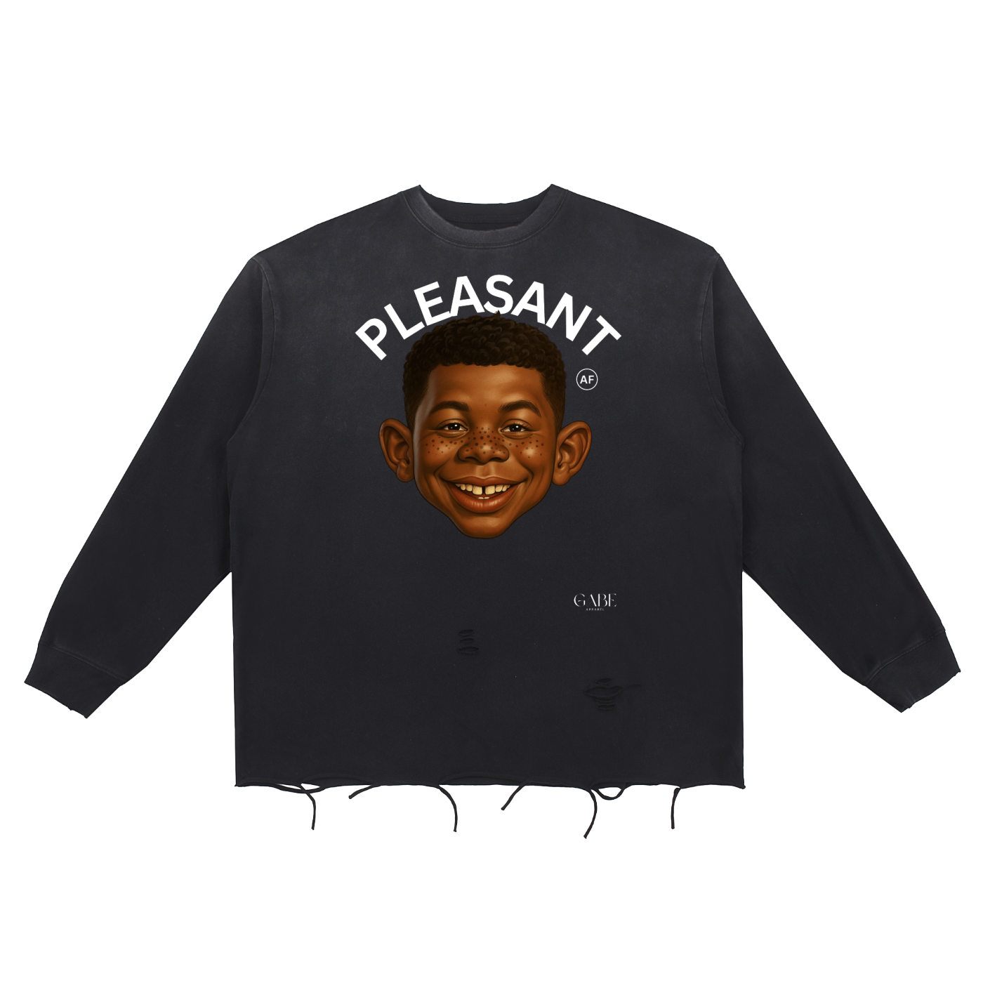 PLEASANT AF Snow Wash Raw Edge Cotton T-Shirt image 2