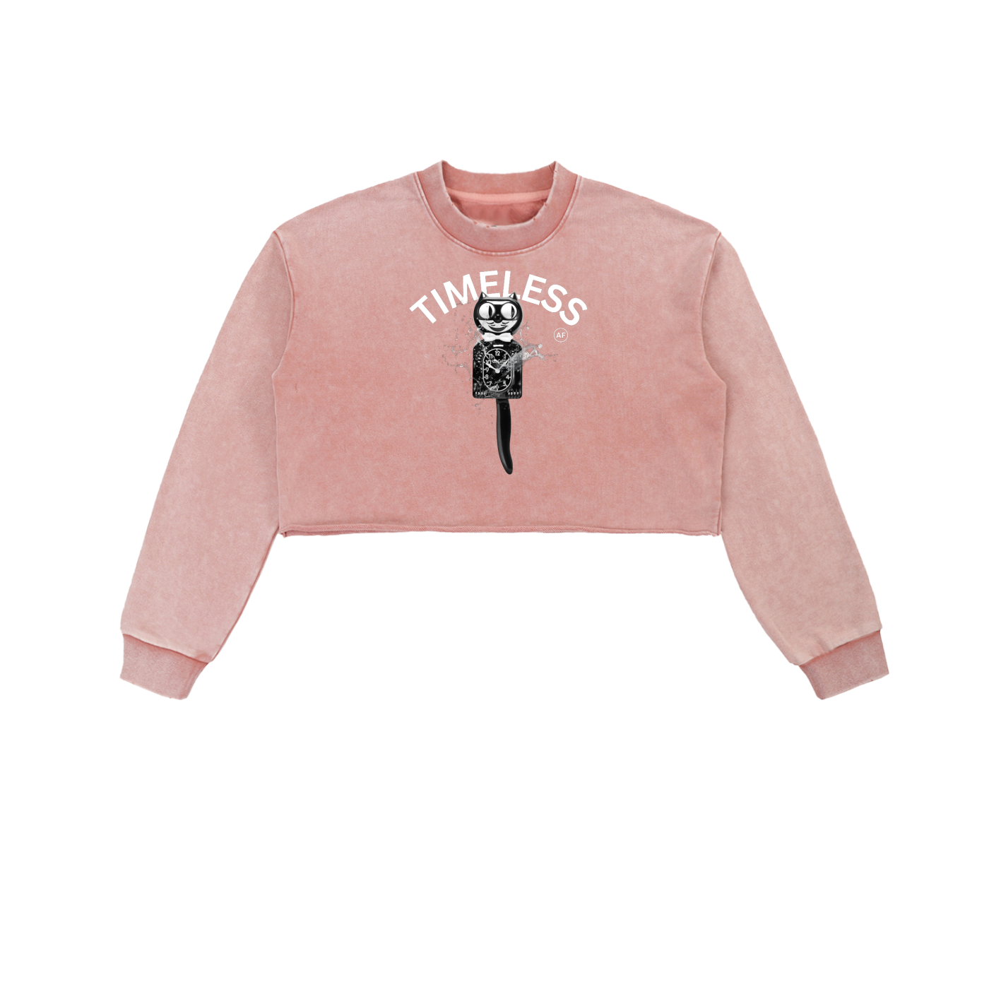 TIMELESS AF Snow Washed Raw Edge Cropped Sweatshirt image 4
