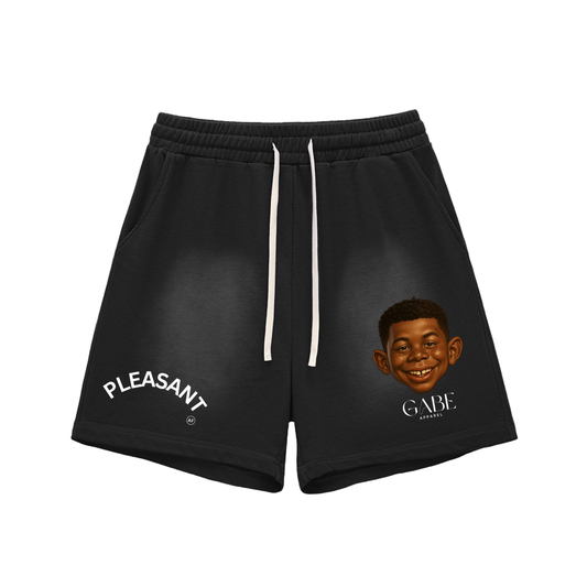 PLEASANT AF Sun Fade Raw Edge Cotton Shorts image 0