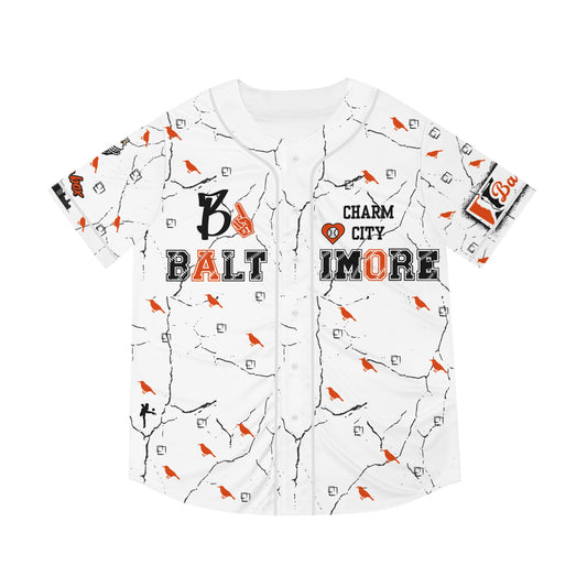 Men's Baltimore Baseball Jersey - Vintage Cracked Design for Fans WHTBNK image 0