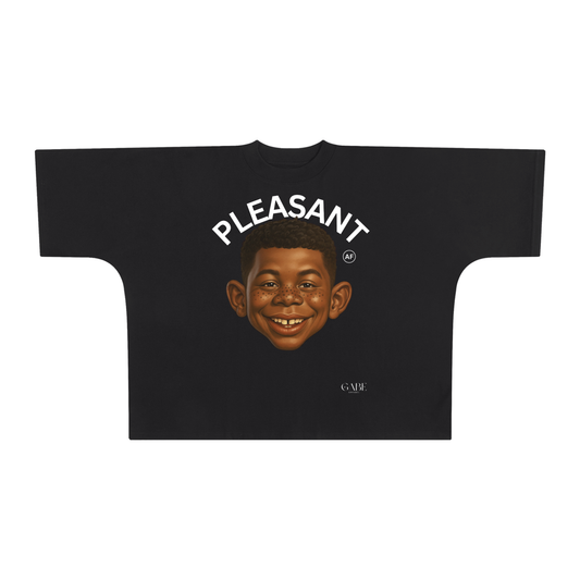 PLEASANT AF Unisex (BLK) Oversize Cut Boxy Tee - 300 GSM image 0