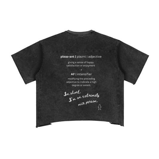 PLEASANT AF Raw Edge Snow Washed Boxy T-Shirt image 1