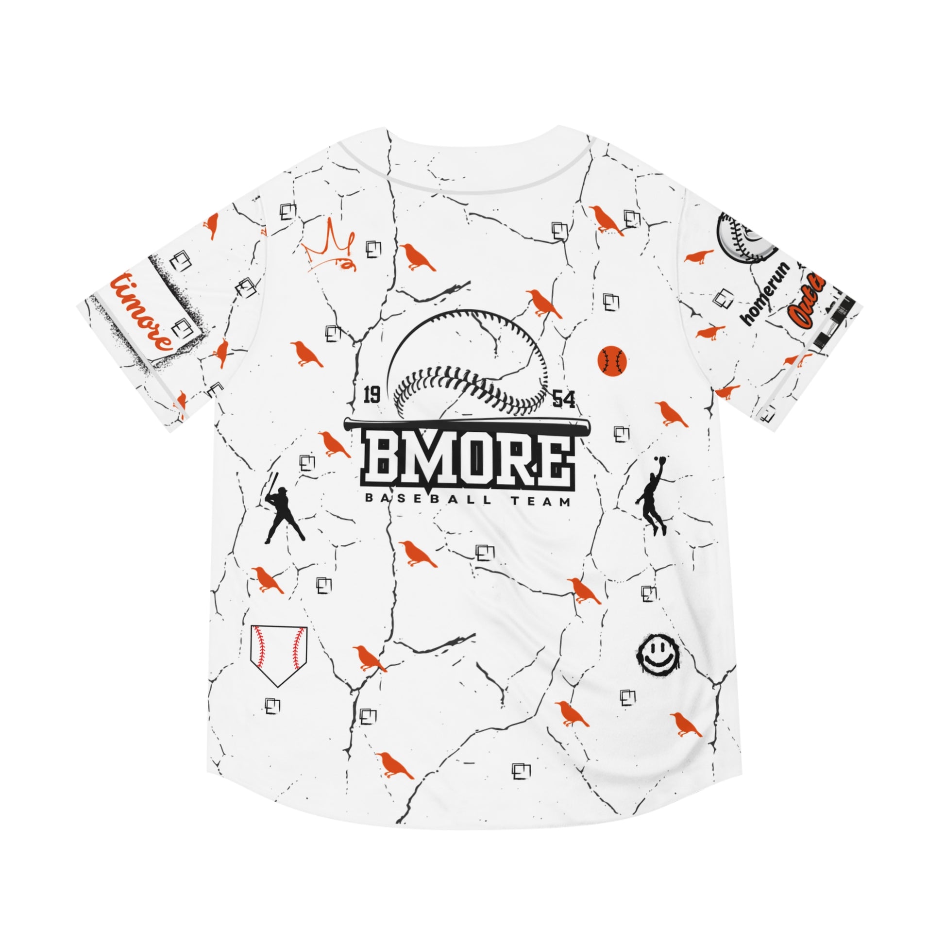 Men's Baltimore Baseball Jersey - Vintage Cracked Design for Fans WHTBNK image 1