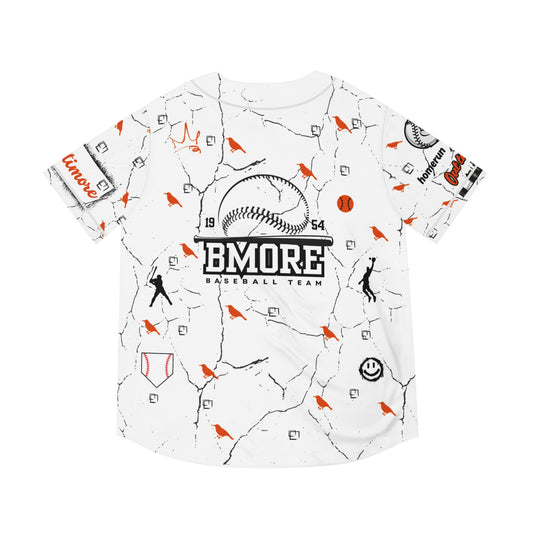 Men's Baltimore Baseball Jersey - Vintage Cracked Design for Fans WHTBNK image 1