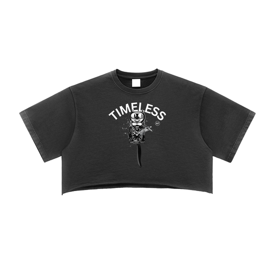 Timeless AF Women's Snow Washed Raw Edge Crop Top image 0